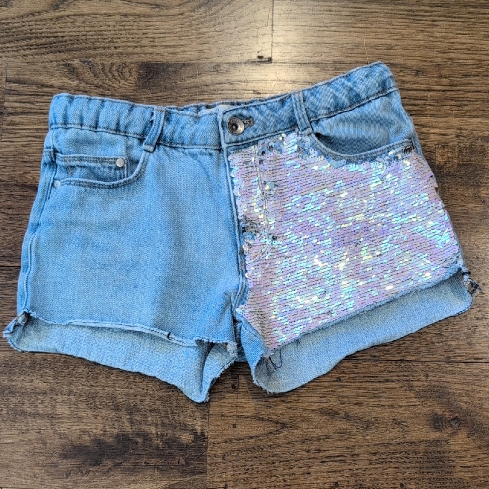 Girls Zara Girls jean shorts with sequins size 11/12
